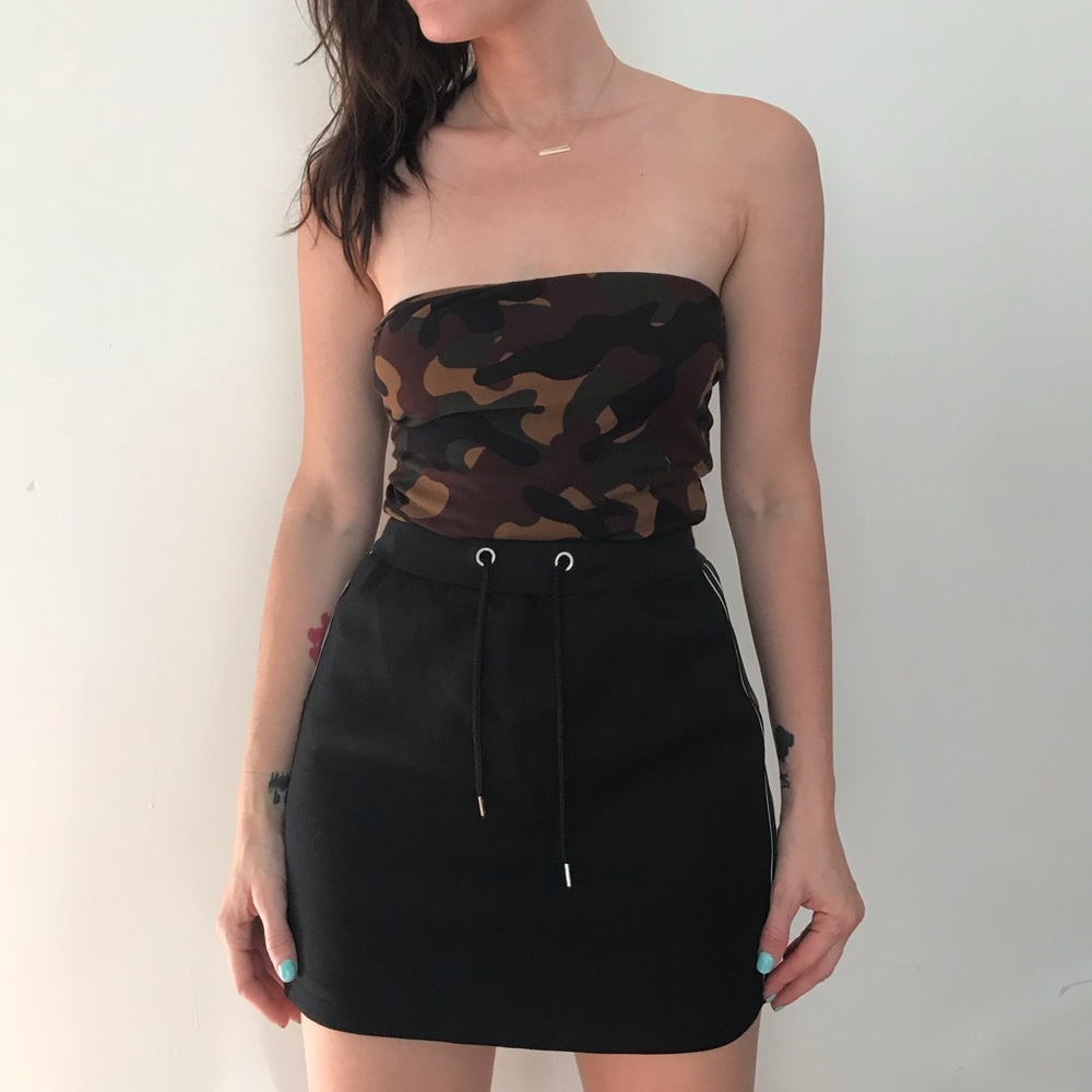 Black Mini Skirt with Stripes